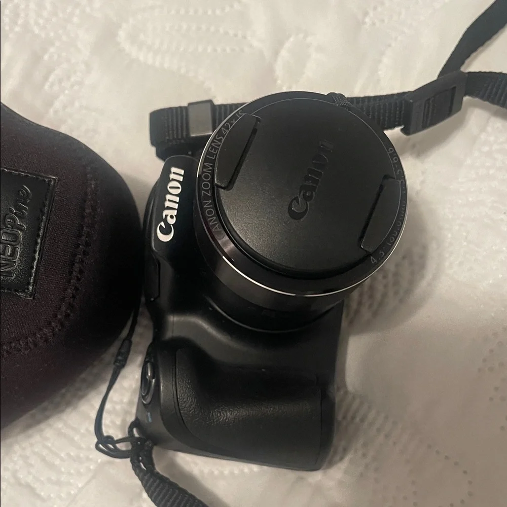 Canon Black Camera with Protective Case